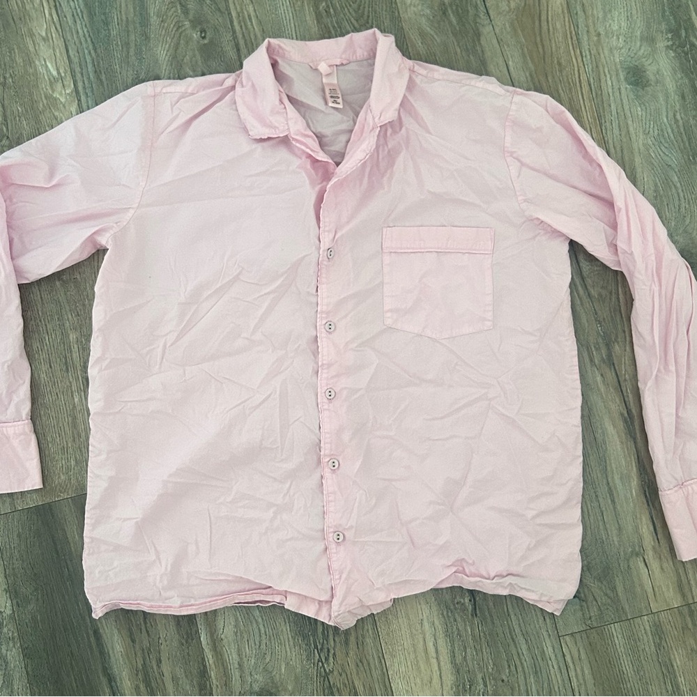 Skims light pink poplin pajama top size XS